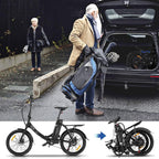 WOOKRAYS Folding Electric Bike, 20" 350W Electric Bicycle with 36V 10.4Ah Removable Battery, Max 20MPH 7 Speed E-Bike for Adults
