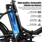 HIFRRUY Electric Bicycle, 20" Electric Folding Bike for Adults and Teenagers, Commuter E-Bike with 36V/10.4Ah Removable Lithium-Ion Battery, Top Speed 20mph, Throttle &amp; Pedal Assist