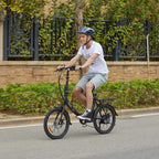 WOOKRAYS Folding Electric Bike, 20" 350W Electric Bicycle with 36V 10.4Ah Removable Battery, Max 20MPH 7 Speed E-Bike for Adults