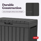 Kent50 Gallon Resin Deck Box-Organization and Storafor Patio Cushions, Throw Pillows and Garden Tools, Dark Grey