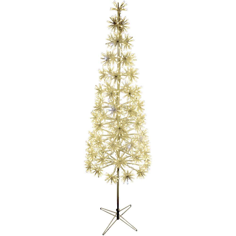 60 in. Christmas Metal Framed Tree with Metal Base and Lights