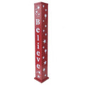 40 in. Red Believe Outdoor Lighted Pillar