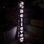 40 in. Red Believe Outdoor Lighted Pillar