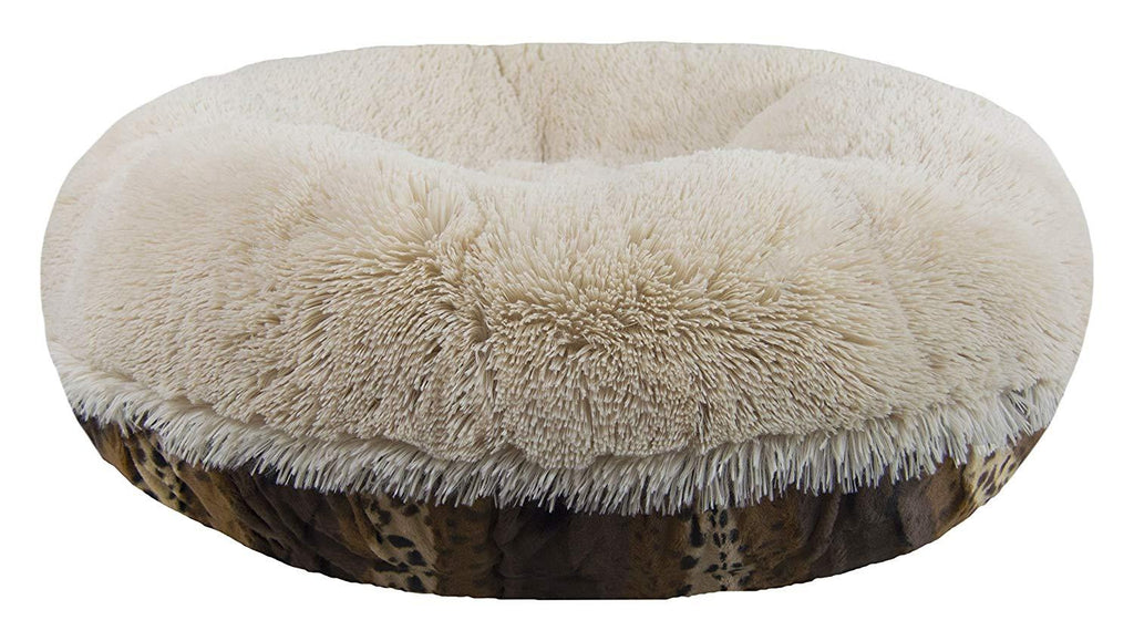 Bessie and Barnie Signature Wild Kingdom / Blondie Luxury Shag Extra Plush  Fur Bagel Pet / Dog Bed (Multiple Sizes)