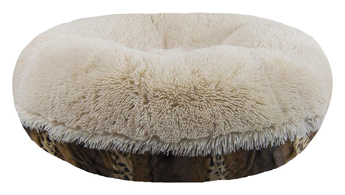 Bessie and Barnie Signature Wild Kingdom / Blondie Luxury Shag Extra Plush  Fur Bagel Pet / Dog Bed (Multiple Sizes)