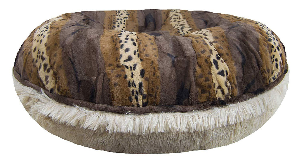 Bessie and Barnie Signature Wild Kingdom / Blondie Luxury Shag Extra Plush  Fur Bagel Pet / Dog Bed (Multiple Sizes)