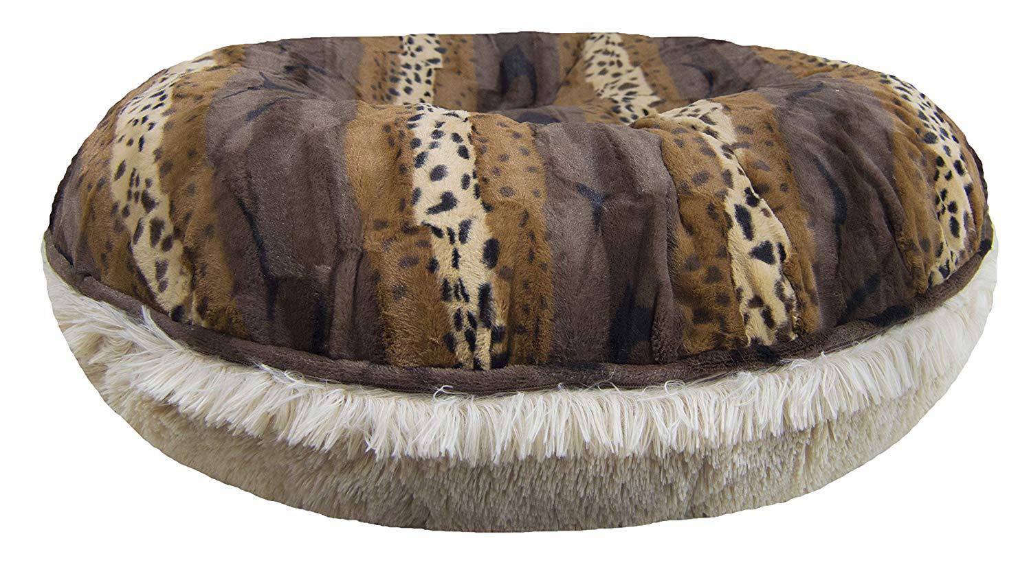 Bessie and Barnie Signature Wild Kingdom / Blondie Luxury Shag Extra Plush  Fur Bagel Pet / Dog Bed (Multiple Sizes)
