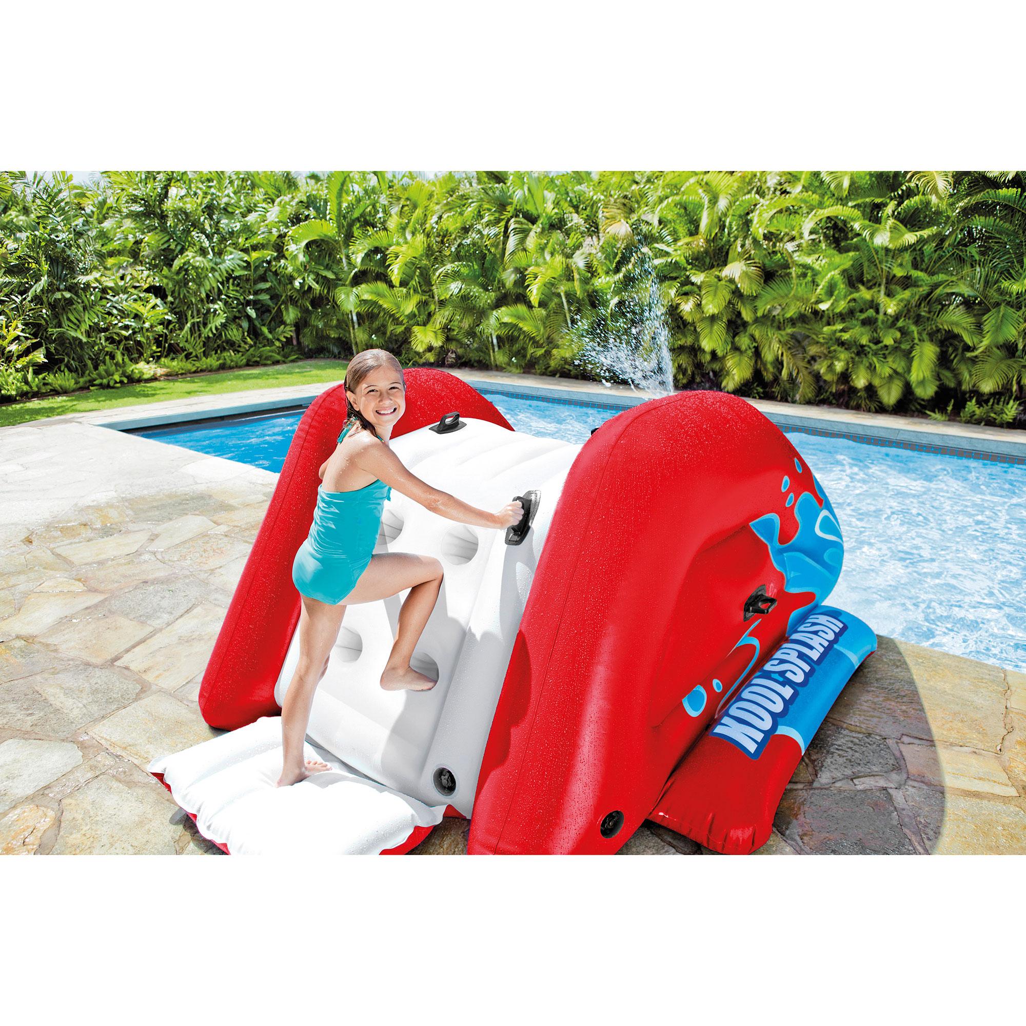 Kool Splash Inflatable Pool Slide Play Center with Sprayer, Red (2 Pack)