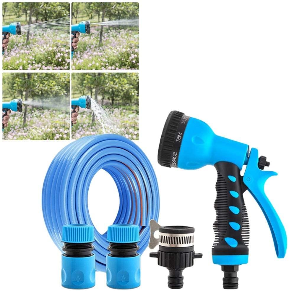 ZHJING Garden Hose Nozzles High Pressure Water Gun 1/2" Water Pipe Watering Blue (Size : 50m Water Pipe Set)