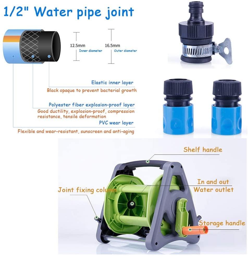 ZHJING Garden Hose Nozzles High Pressure Water Gun 1/2" Water Pipe Watering Blue (Size : 50m Water Pipe Set)