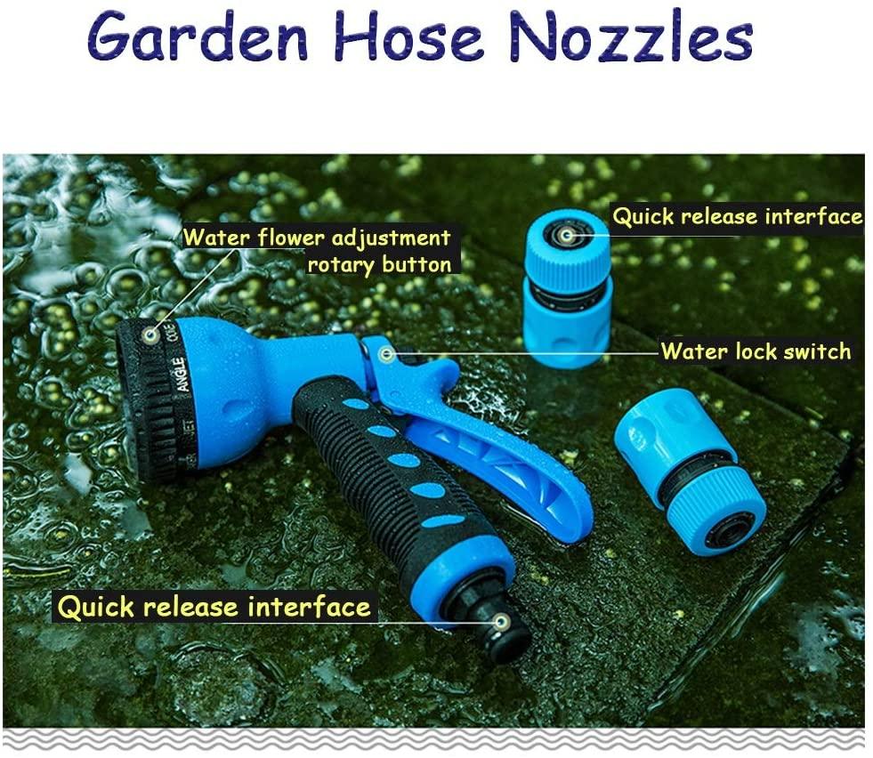 ZHJING Garden Hose Nozzles High Pressure Water Gun 1/2" Water Pipe Watering Blue (Size : 50m Water Pipe Set)