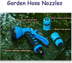 ZHJING Garden Hose Nozzles High Pressure Water Gun 1/2" Water Pipe Watering Blue (Size : 50m Water Pipe Set)