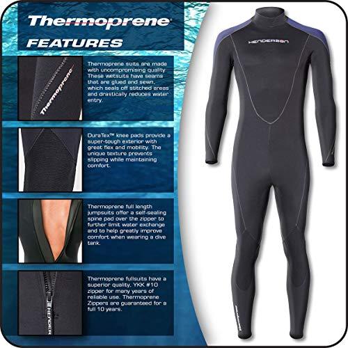 Henderson Thermoprene 5mm Back Zippered Mens Jumpsuit, Black/Blue, Medium