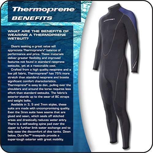 Henderson Thermoprene 5mm Back Zippered Mens Jumpsuit, Black/Blue, Medium