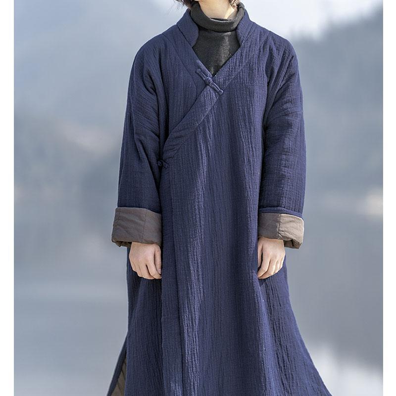 plus size autumn winter vintage loose cotton coat
