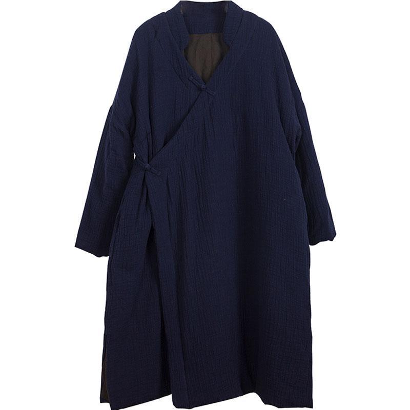 plus size autumn winter vintage loose cotton coat
