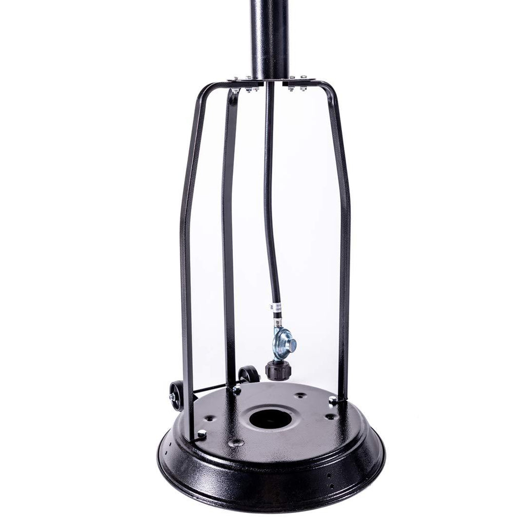 moonbody Outdoor Patio Propane with Portable Wheels 47,000 BTU 88 inch Standing Gas Outside Stainless Steel Commercial &amp; Residential Hammered Black for Party Restaurant Garden Yard