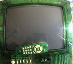 zenith c13a04lg transparent green 13" inch color prison tv, has remote. 2000