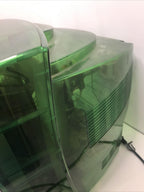 zenith c13a04lg transparent green 13" inch color prison tv, has remote. 2000