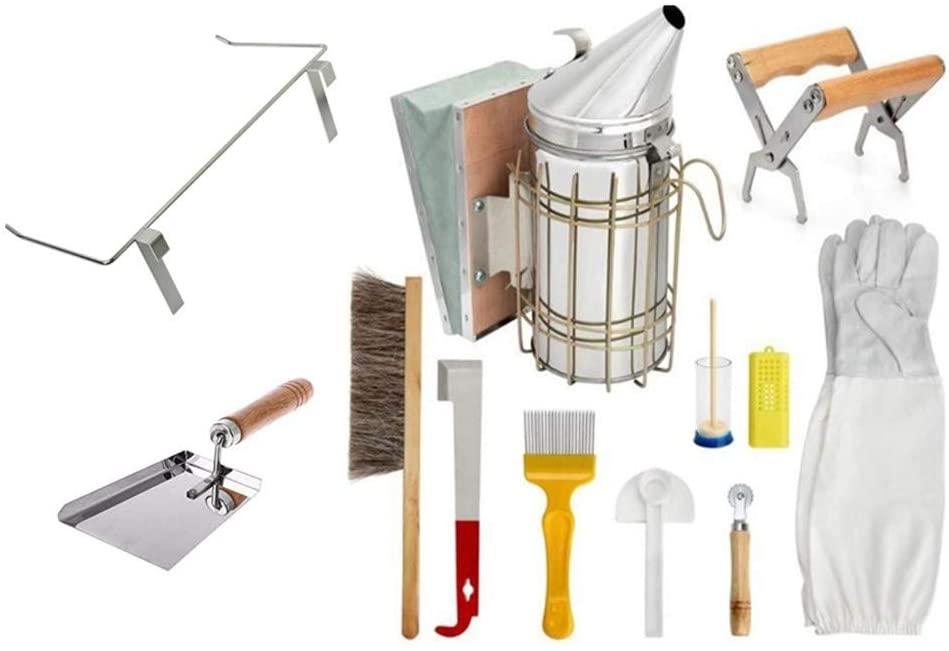 capus 12 pcs keekeeping supplies tools kit beekeeping starter kit queen marking tool honey uncapping fork bee hive inspection tool set for beekeeper