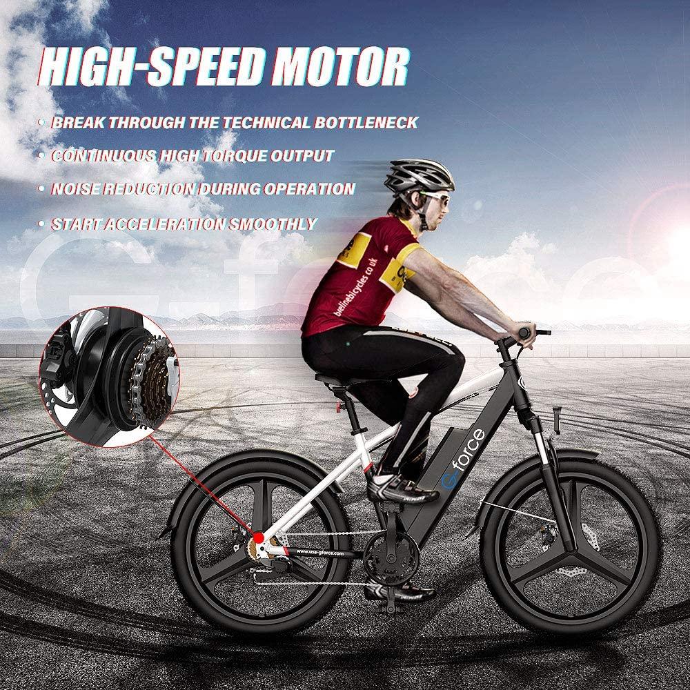 G-Force Electric Bike S22,Electric Bikes for Adults 350W Motor,Removable Battery 26''Ebike.Max Speed 25MPH,Max Ran40Miles,Professional 7-Speed Adult Electric Bike.