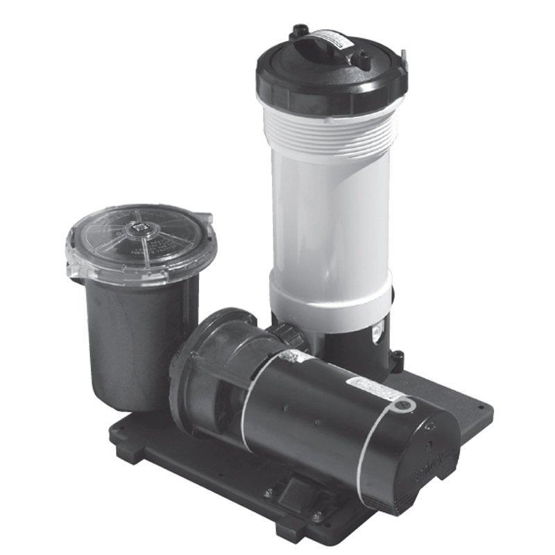waterway twm above ground swimming pool cartridge filter with 1 hp e-series pump