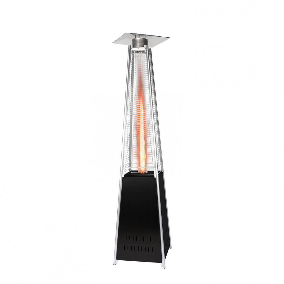 Follure Space Heater,Propane Heater,Patio Heater,42,000 BTU Pyrami-d Flame Outdoor Heater Propane Heater With Wheel,Black