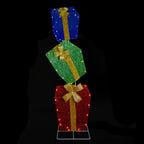 48" LED Lighted Tinsel Stacked Gift Boxes Outdoor Christmas Decoration