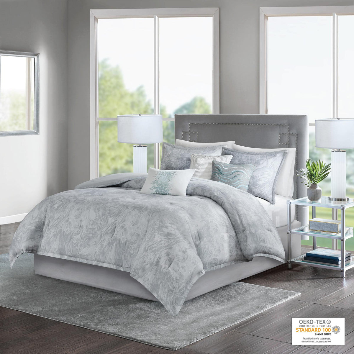 Home Essence Karlene 7 Piece Cotton Sateen Comforter Set