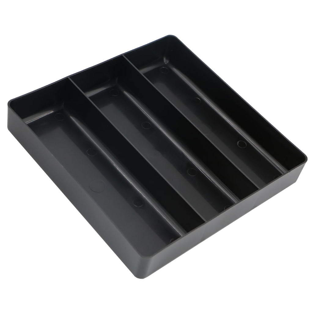 3-Compartment Tool Organizer Tray(1, Black) | Stackable , Heavy Duty, Drawer Organizer Tray, Non-Slip Base, Storaand Organization
