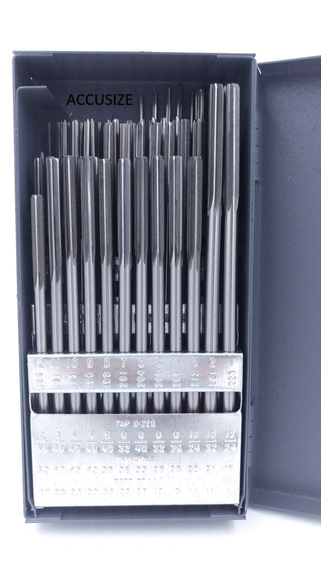 60 Pcs No.1 to No.60 Hss Ansi ChucReamer Set in Huot USA Index Metal Box, 5500-Sk00 | 60 Pc Set, Straight Shank, Straight Flute, Right-Hand Cut, +0.0001 to +0.0005 in Tolerance, Huot Box