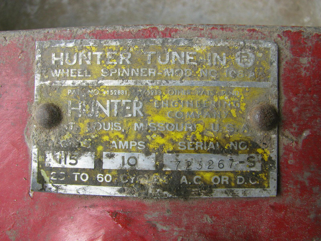 1950s HUNTER TUNE-IN WHEEL R & SPINNER 115V  ON-VEHICLE/CAR