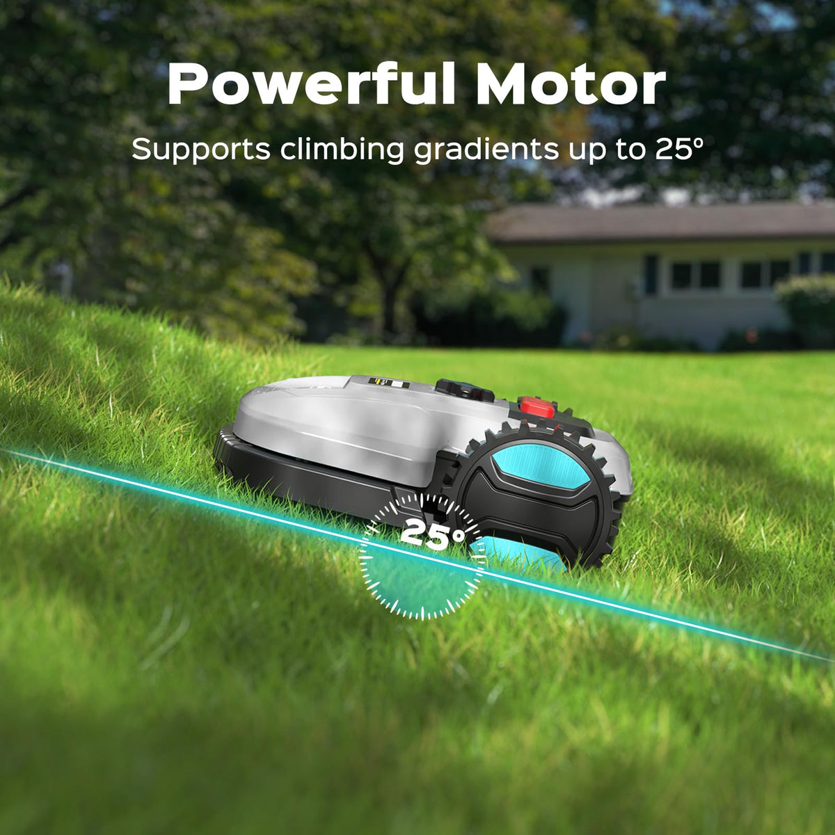 Robot Lawn Mower with App Control – Adjustable Cutting Height, Auto-Charging, Obstacle Detection &amp; Smart Scheduling – Ideal for Lawns up to 1/8 Acre