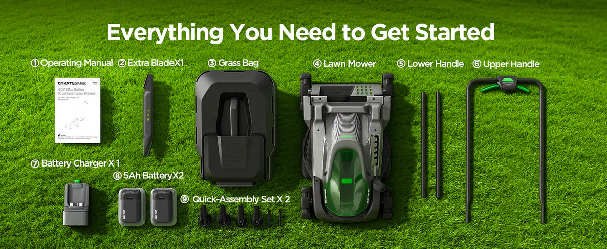 16" Electric Lawn Mower, 40V Cordless Lawn Mower with 2x5.0Ah Batteries &amp; Charger, Brushless Motor, 2-in-1 Mulching &amp; Bagging, 6-Position Height Adjustment, for Small to Medium Yards