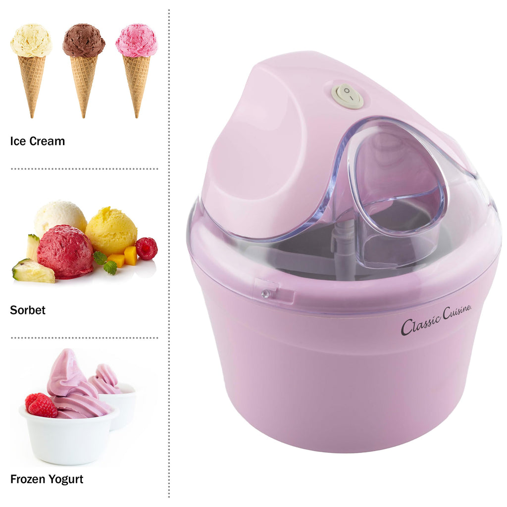 Ice Cream Maker - 1QT Ice Cream Machine for Sorbet, Gelato, Frozen Yogurt and More - Kitchen Appliances and Gadgets by  (Pink)