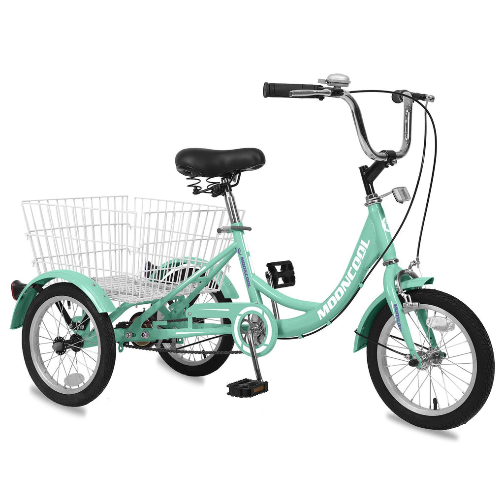 Docred Kids Tricycle 16" Wheels, Single Speed Trike, 3 Wheels Bike with Basket, Portable Bicycle Exercise Shopping Picnic Outdoor Activities
