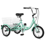 16" Kids/Aldult Tricycle Single Speed Cruiser 3 Wheels Bikes, Outdoor Children's Tricycle, Cyan