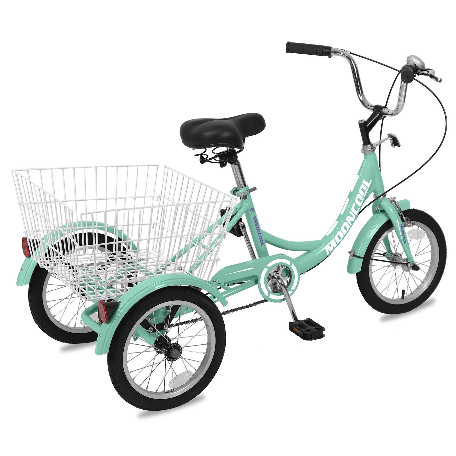 Docred Kids Tricycle 16" Wheels, Single Speed Trike, 3 Wheels Bike with Basket, Portable Bicycle Exercise Shopping Picnic Outdoor Activities