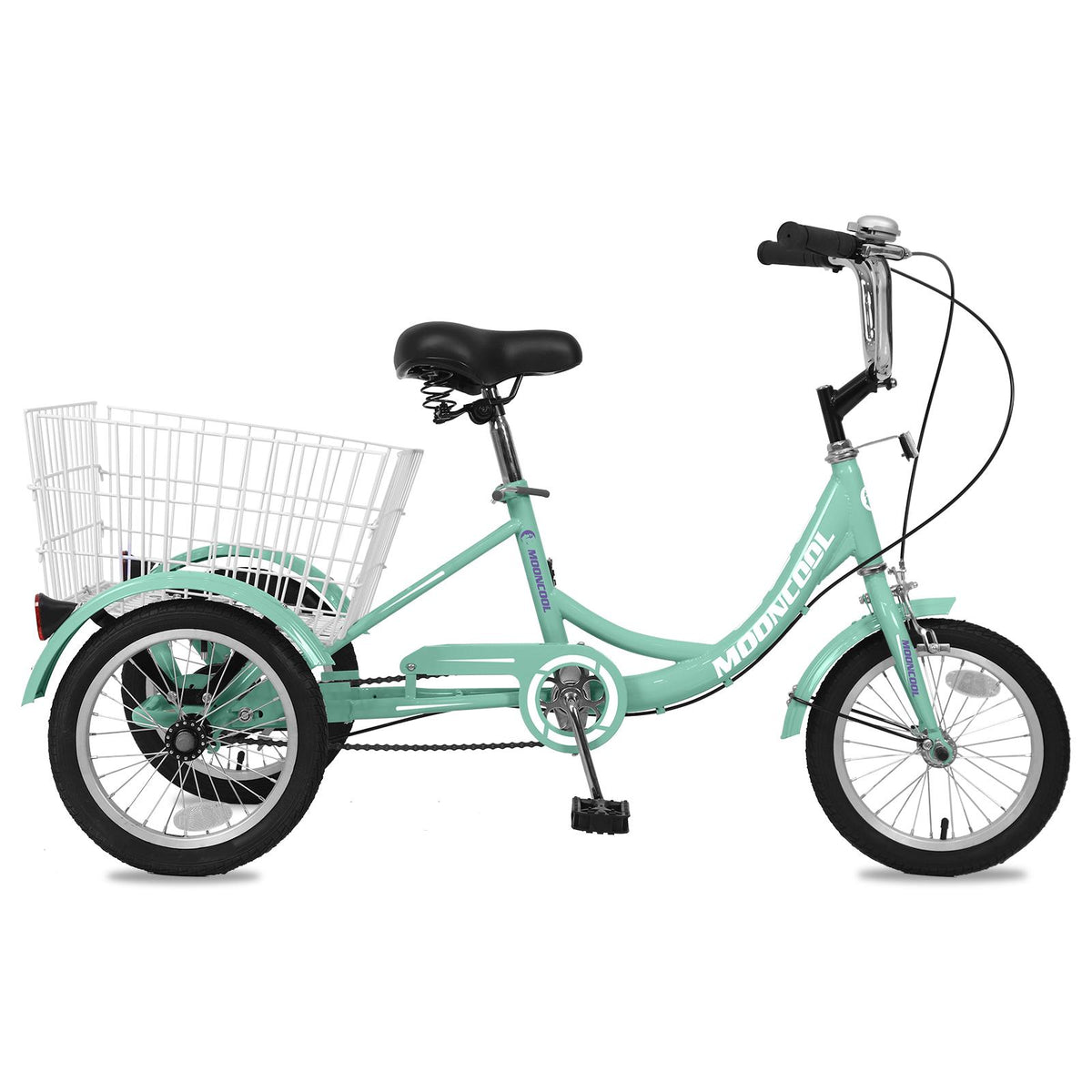 Docred Kids Tricycle 16" Wheels, Single Speed Trike, 3 Wheels Bike with Basket, Portable Bicycle Exercise Shopping Picnic Outdoor Activities