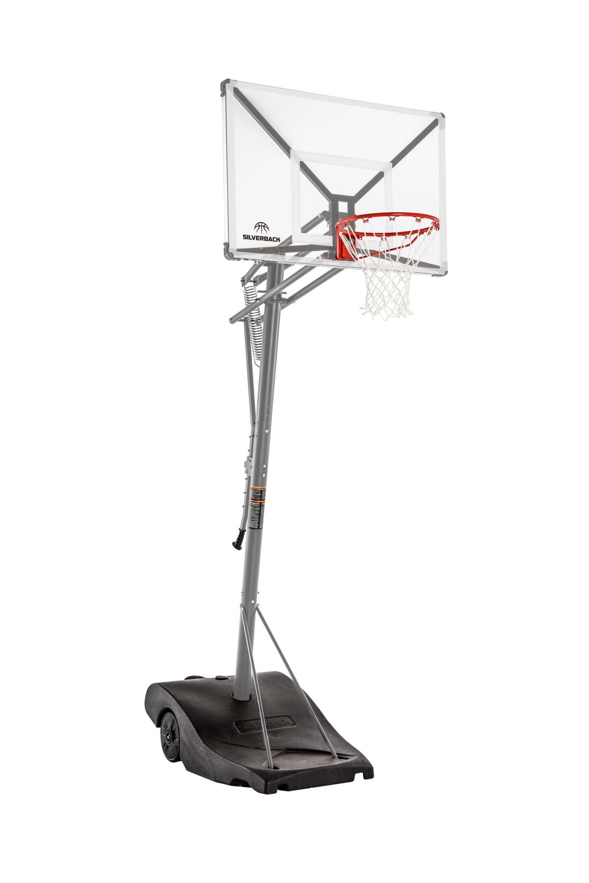 Silverback SBX 50" Backboard Portable Height-Adjustable Basketball Hoop Assembles in 90 Minutes