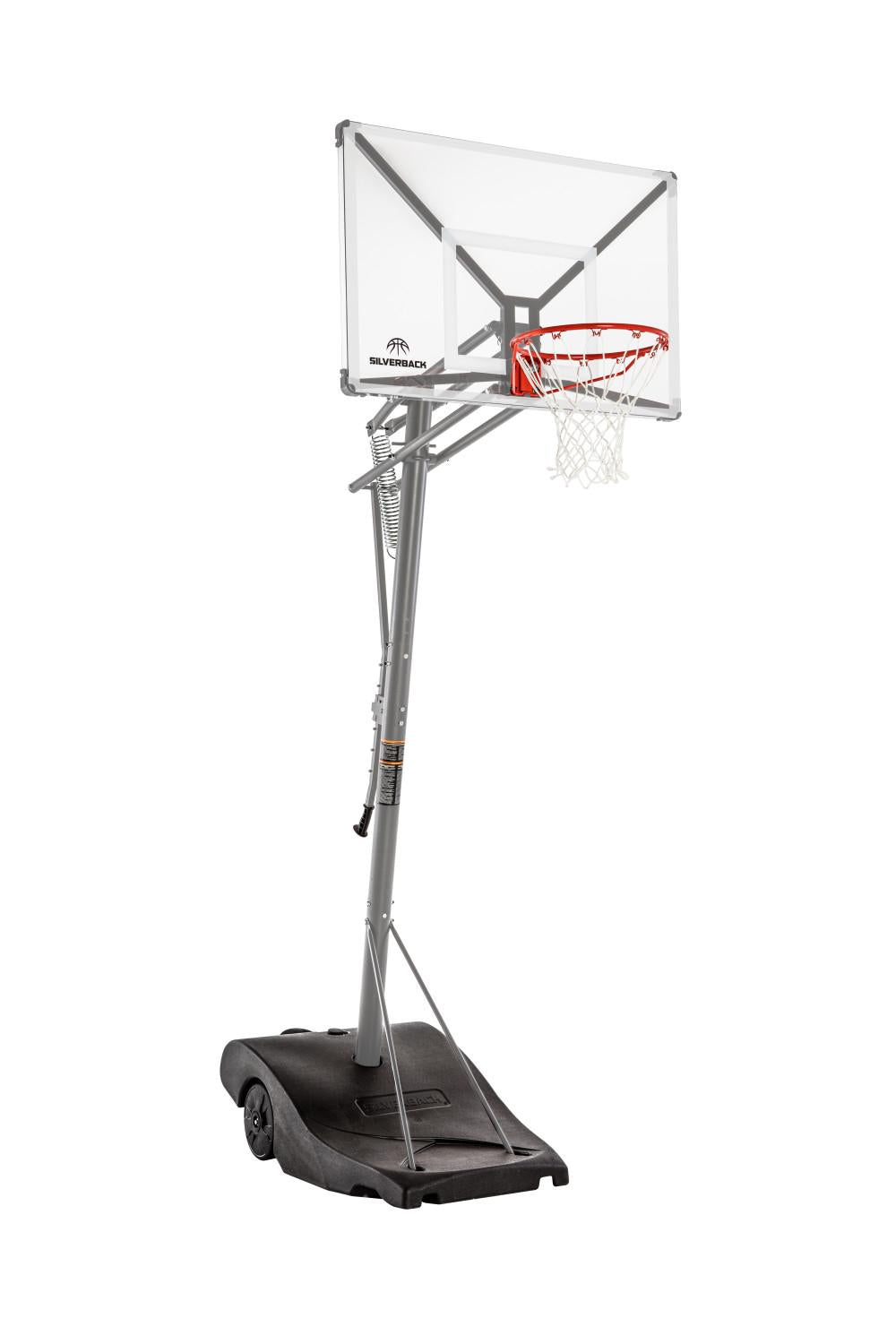 Silverback SBX 50" Backboard Portable Height-Adjustable Basketball Hoop Assembles in 90 Minutes