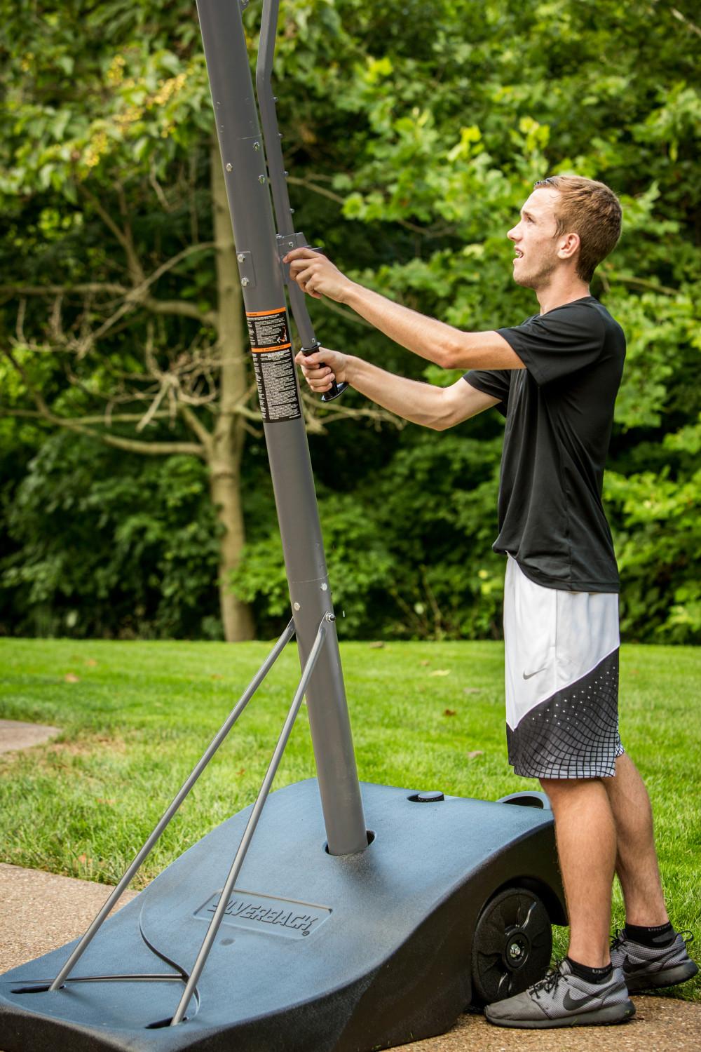 Silverback SBX 50" Backboard Portable Height-Adjustable Basketball Hoop Assembles in 90 Minutes