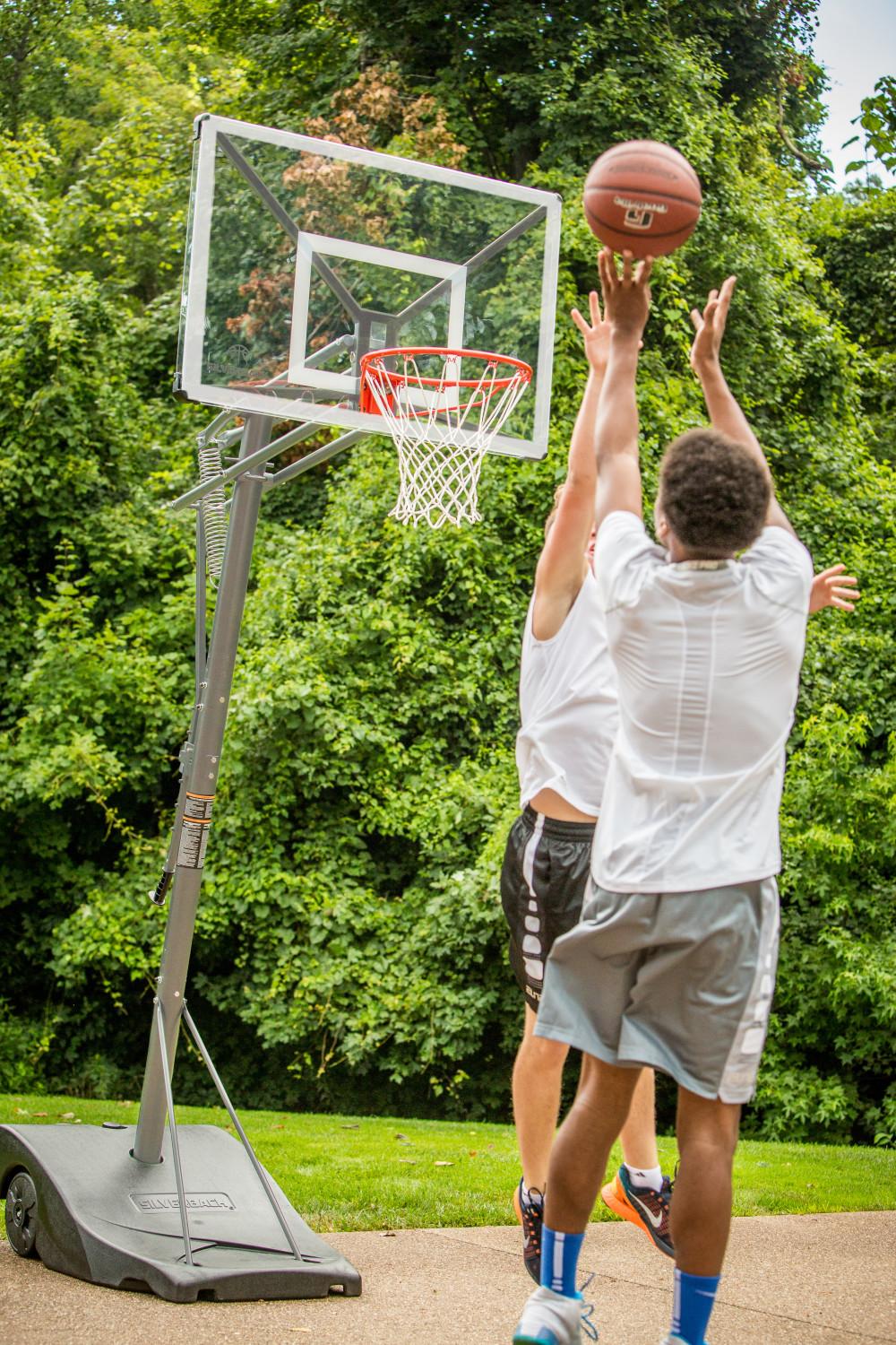 Silverback SBX 50" Backboard Portable Height-Adjustable Basketball Hoop Assembles in 90 Minutes