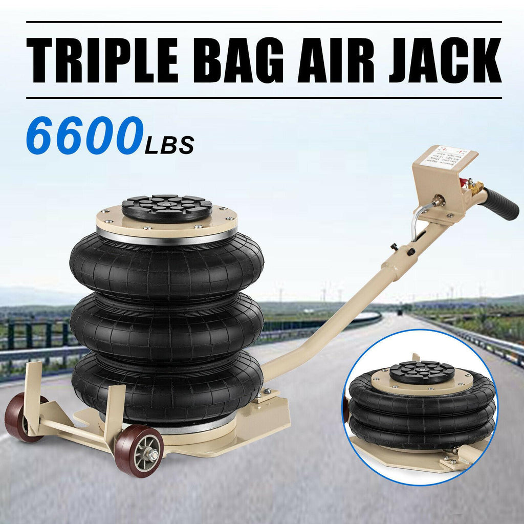 3Ton Triple Bag Air Pneumatic Jack 6600 lbs  Jack Heavy Duty Compressed Air