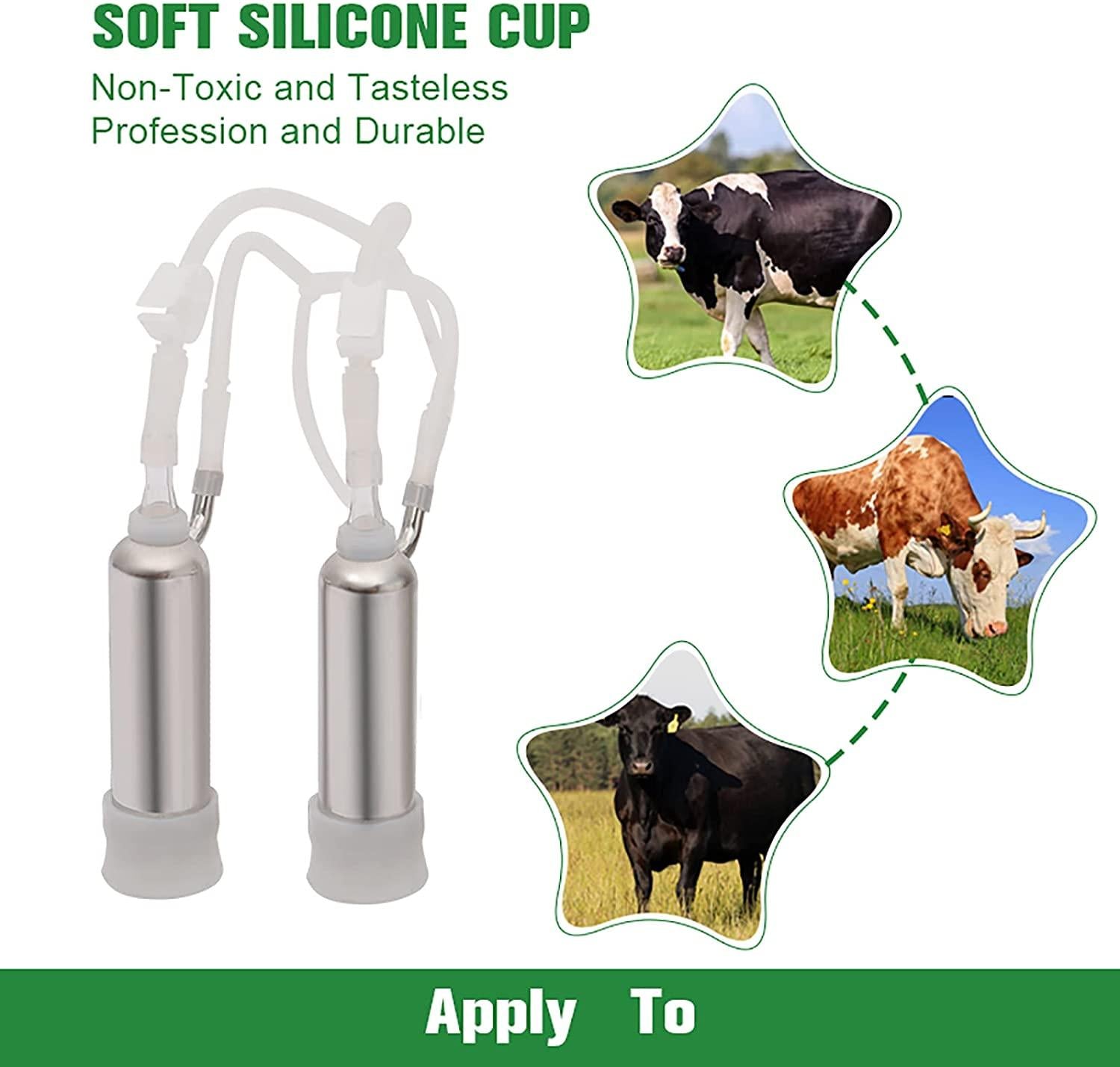 huidazhou 5l milking machine for cow, pulse direct suction integration vacuum pump and automatic stop device, portable livestock milking equipment for cows