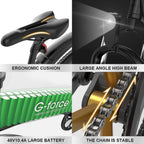 Folding Electric Bike for Adults 48V 20Mph Brushless Motor Full Suspension SHIMAMO 7 Speed Lithium Battery 26" 2.1“ Tire Bike Mountain Ebike