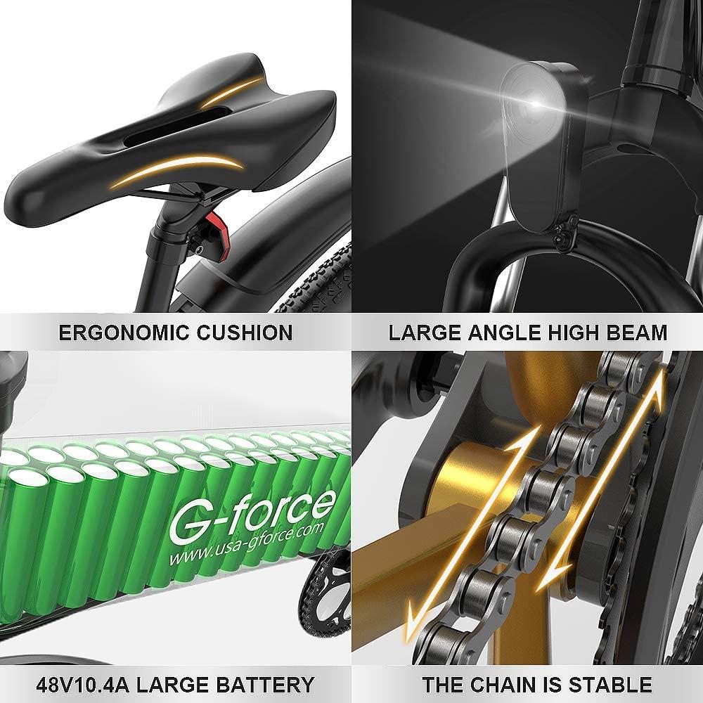Folding Electric Bike for Adults 48V 20Mph Brushless Motor Full Suspension SHIMAMO 7 Speed Lithium Battery 26" 2.1“ Tire Bike Mountain Ebike