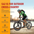 Folding Electric Bike for Adults 48V 20Mph Brushless Motor Full Suspension SHIMAMO 7 Speed Lithium Battery 26" 2.1“ Tire Bike Mountain Ebike
