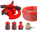 BBGS Automatic Swing Sprayer with Hose, 360 Degree Rotating 3 Arms Garden Sprinkler Sprayer, Nozzle Garden Lawn Irrigation Watering Tool (Size : 50m)