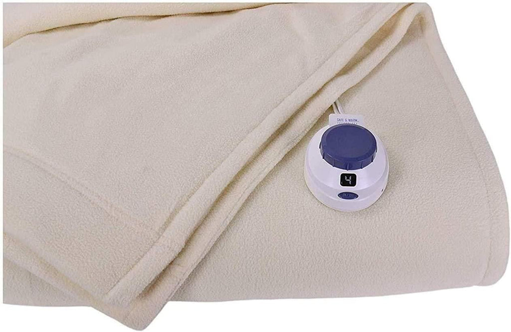 SoftHeat | Luxury Micro-Fleece Heated Electric Warming Blanket with Safe &amp; Warm Low-VoltaTechnology, Full, Natural
